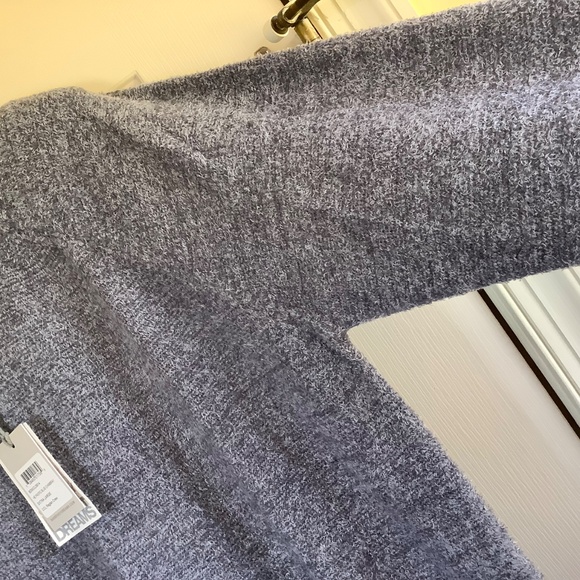 Barefoot Dreams Cozychic Lite Raglan Crew Neck Pullover Pacific Blue Chambray XL - Picture 5 of 14